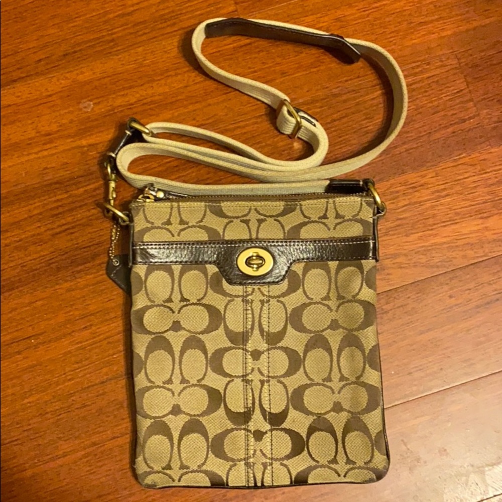 Authentic brown Coach crossbody purse